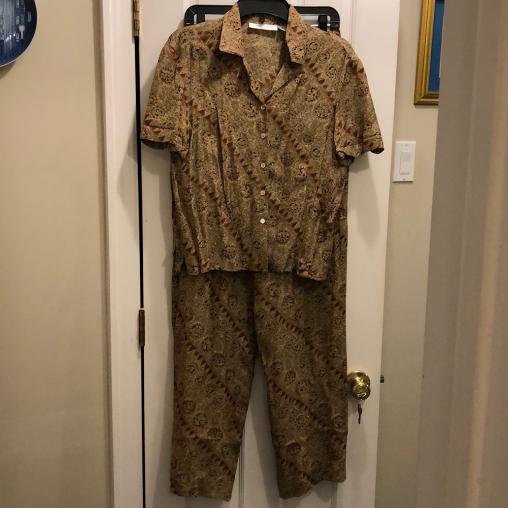Anne Klein Vintage Silk Pants Set